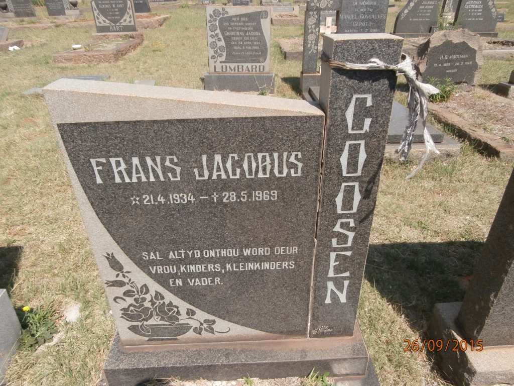 GOOSEN Frans Jacobus 1934-1969
