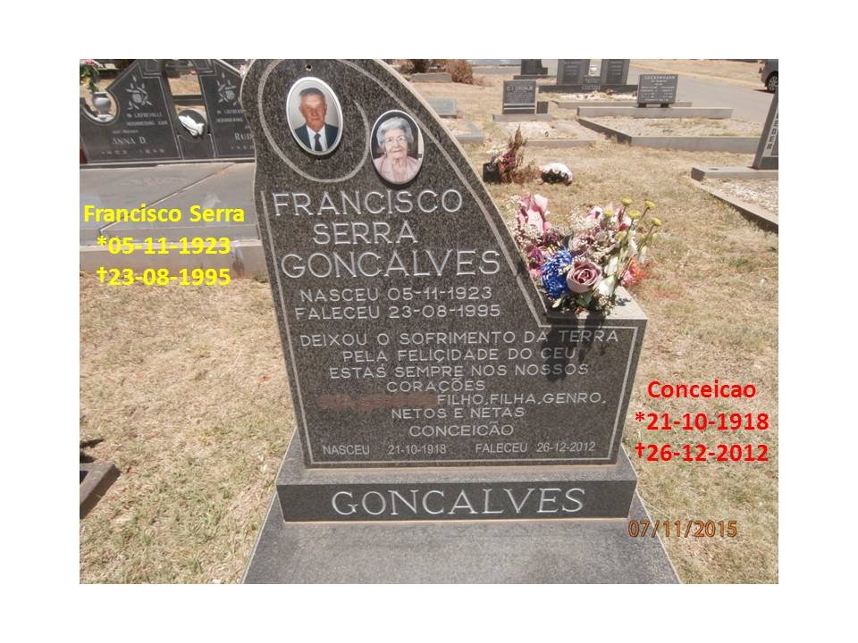 GONCALVES Francisco Serra 1923-1995 &amp; Conceicao 1918-2012