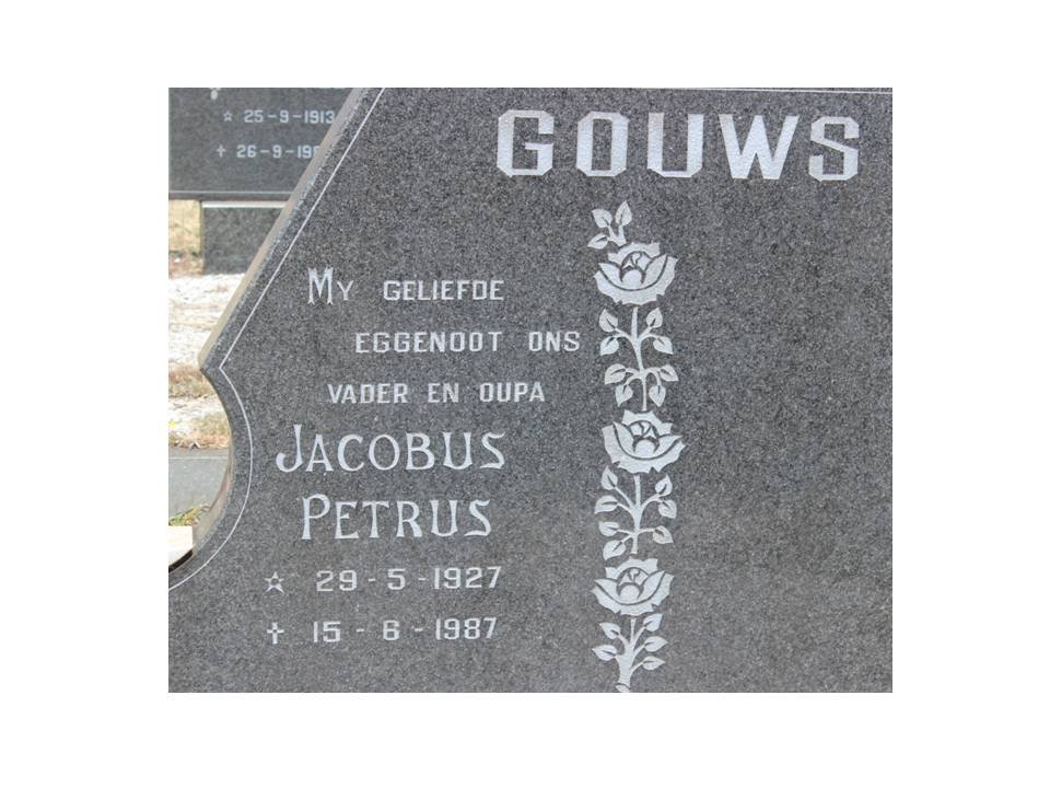 GOUWS Jacobus Petrus 1927-1987