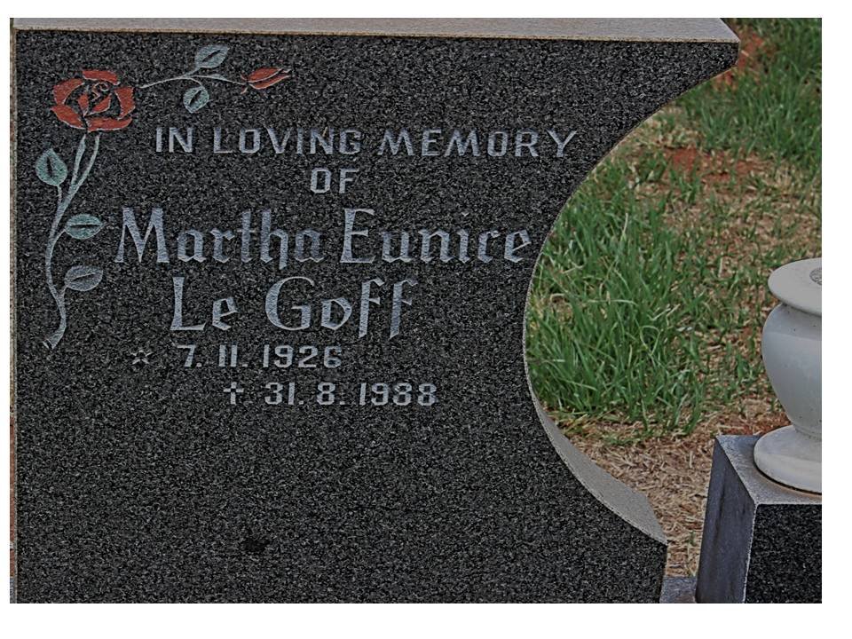 GOFF Martha Eunice, le 1926-1988