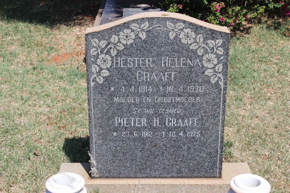 GRAAFF Pieter H. 1912-1975 &amp; Hester Helena 1914-1970