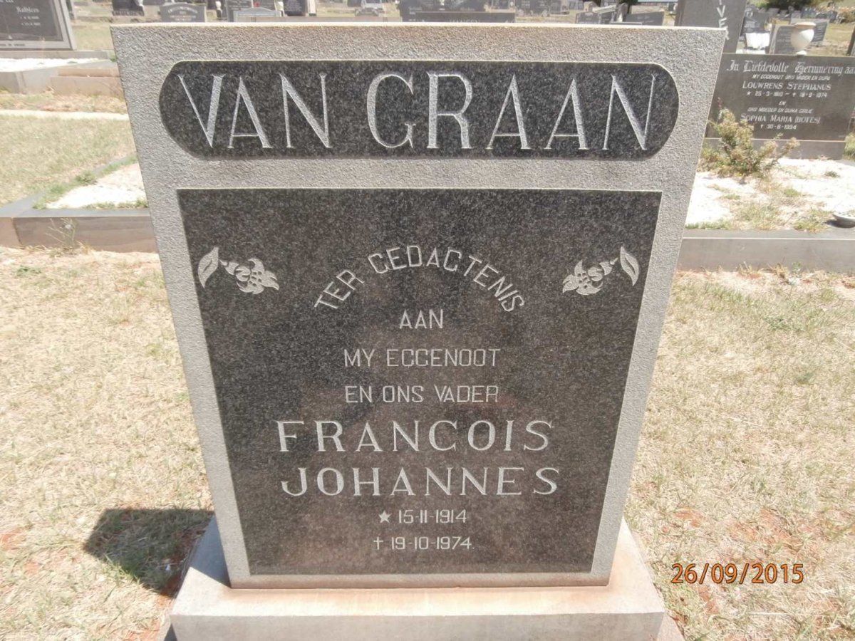 GRAAN Francois Johannes, van 1914-1974