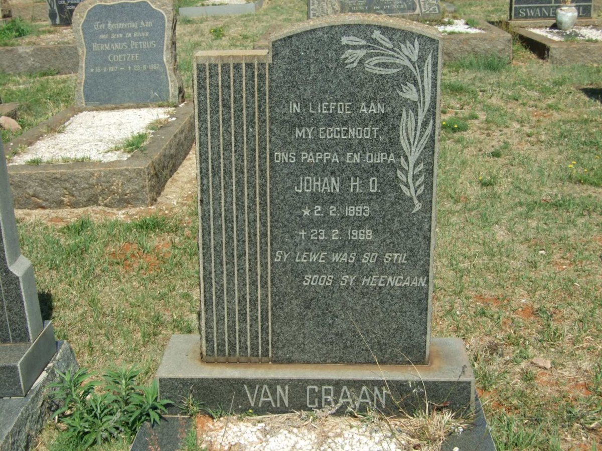 GRAAN Johan H.O., van 1893-1968