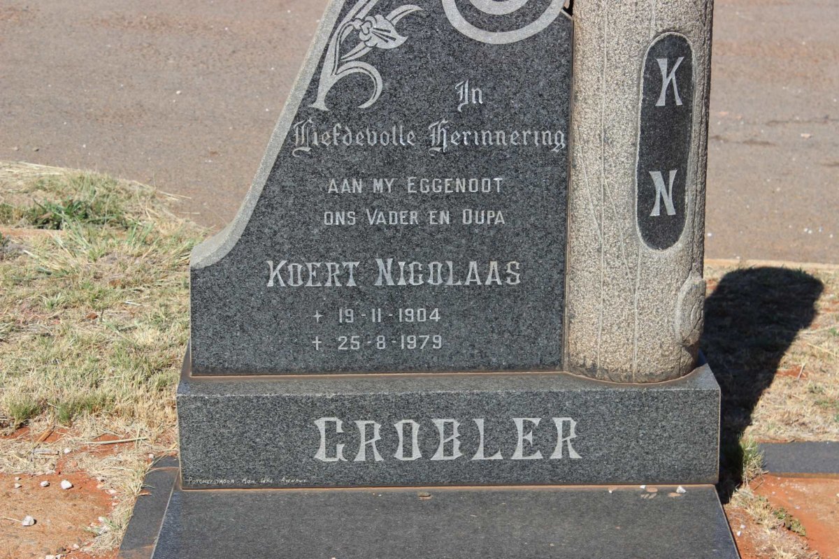 GROBLER Koert Nicolaas 1904-1979