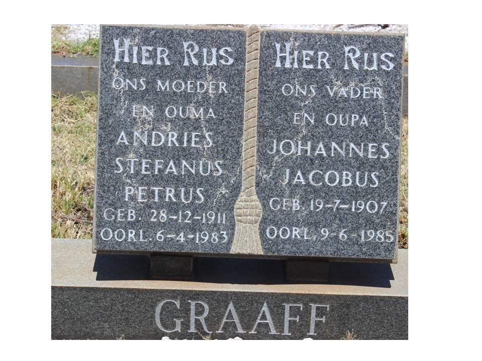 GRAAFF Johannes Jacobus 1907-1985 &amp; Andries Stefanus Petrus 1911-1983