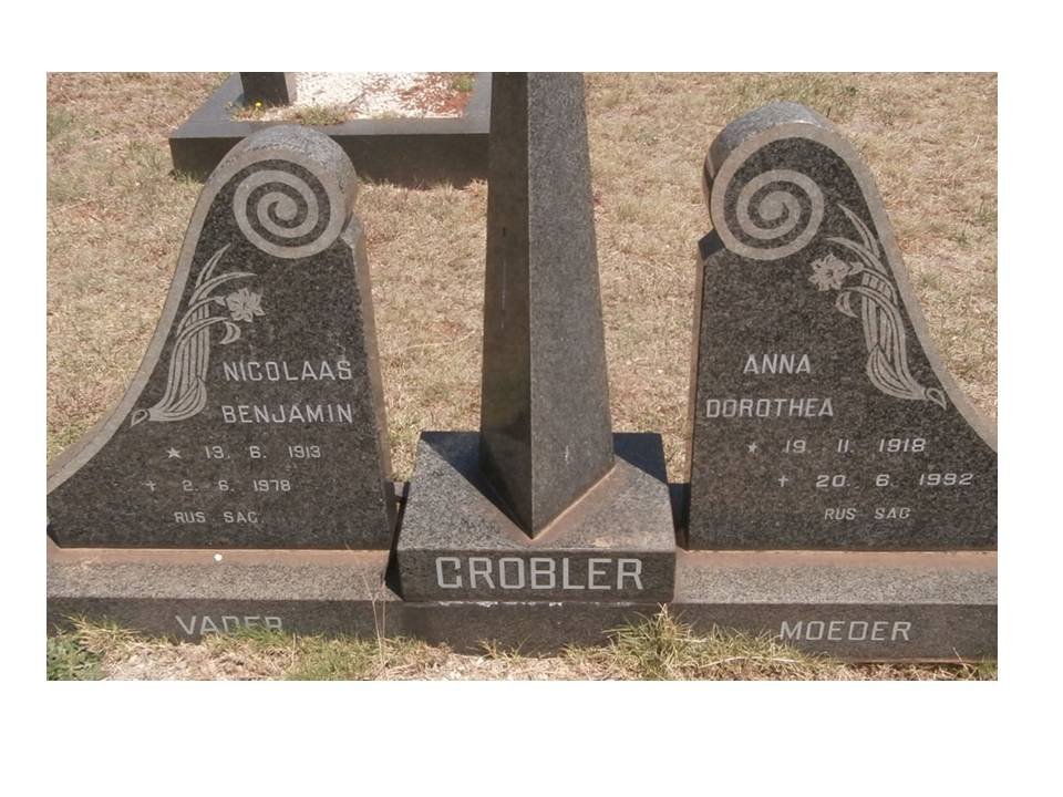GROBLER Nicolaas Benjamin 1913-1978 &amp; Anna Dorothea 1916-1992