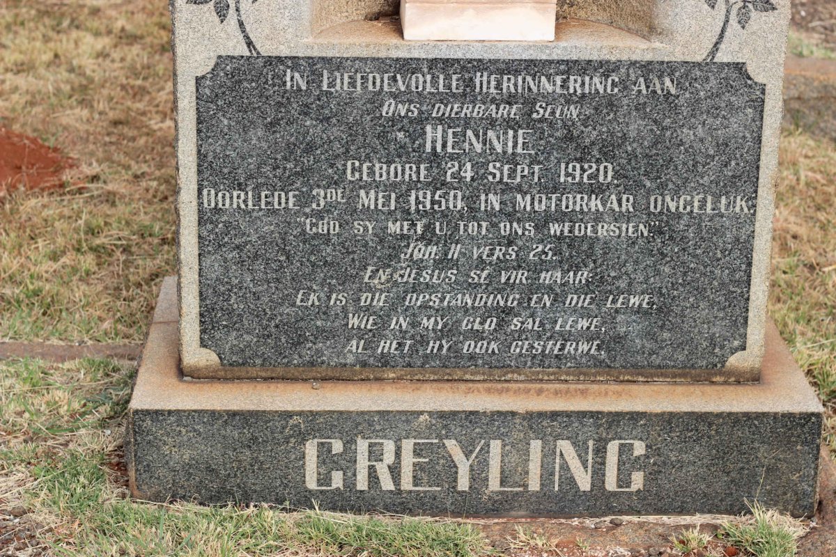 GREYLING Hennie 1920-1950