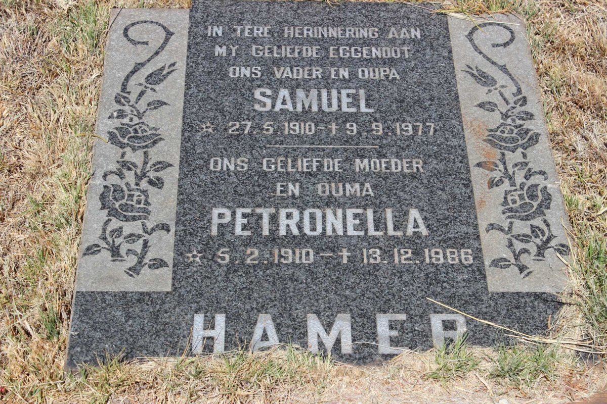 HAMER Samuel 1910-1977 &amp; Petronella 1910-1986
