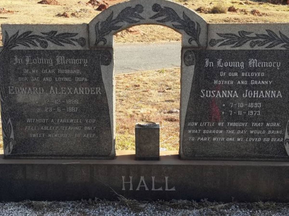 HALL Edward Alexander 1886-1967 &amp; Susanna Johanna 1893-1973