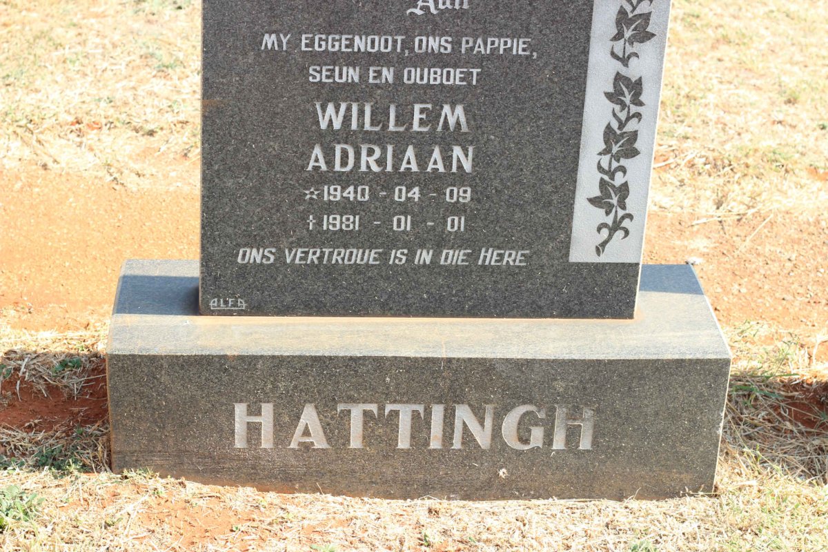 HATTINGH Willem Adriaan 1940-1981