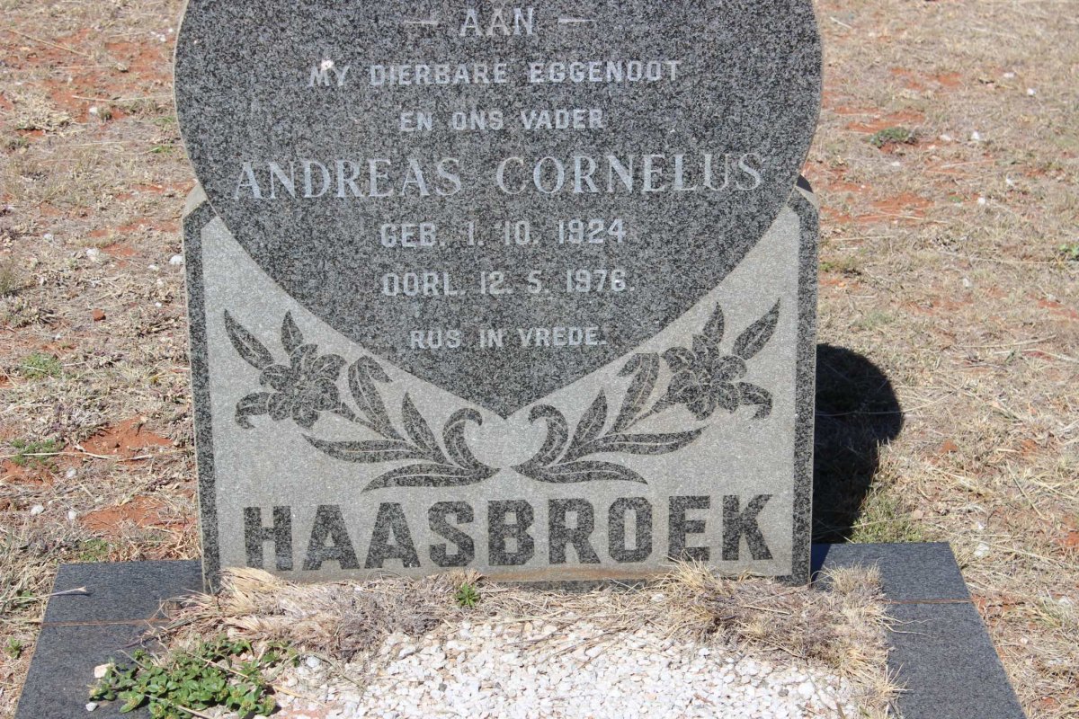 HAASBROEK Andreas Cornelus 1924-1976