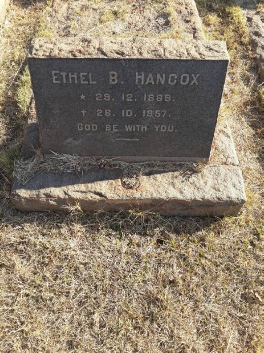 HANCOX Ethel B. 1889-1957