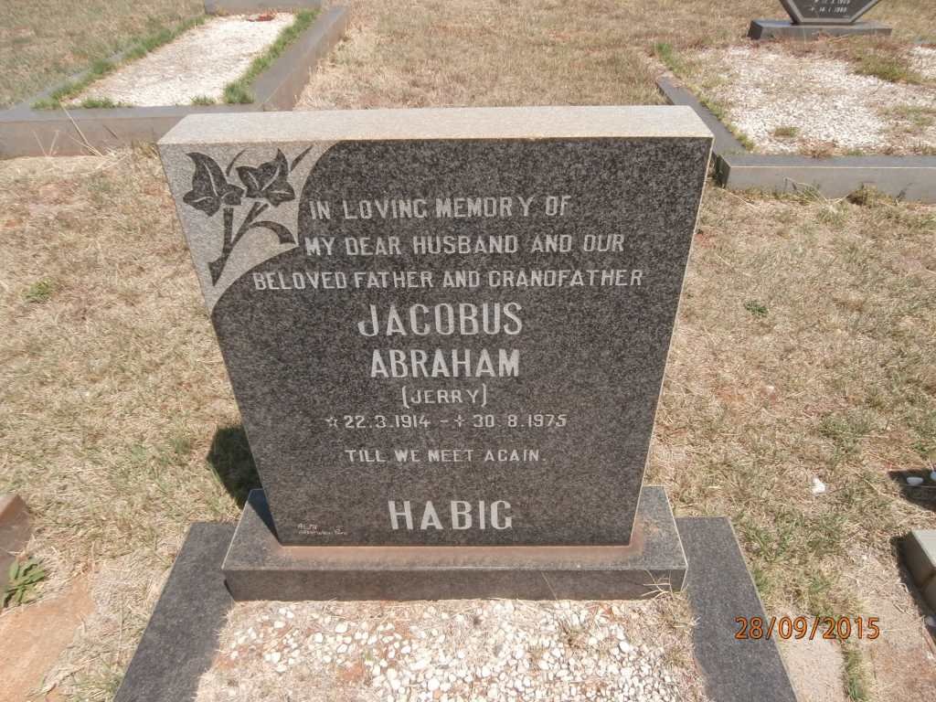 HABIG Jacobus Abraham 1914-1975