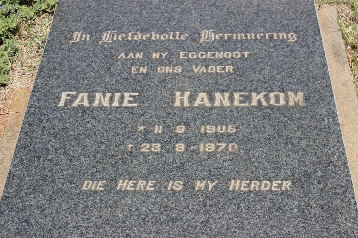 HANEKOM Fanie 1905-1970