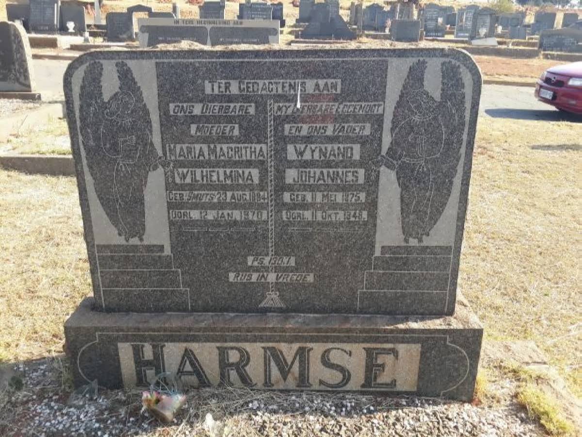 HARMSE Wynand Johannes 1875-1948 &amp; Maria Magritha Wilhelmina 1884-1970
