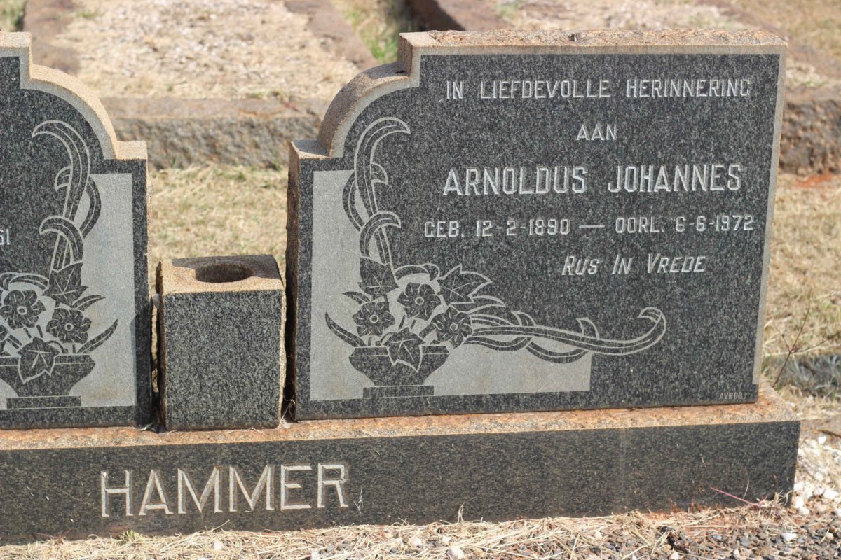 HAMMER Arnoldus Johannes 1890-1972