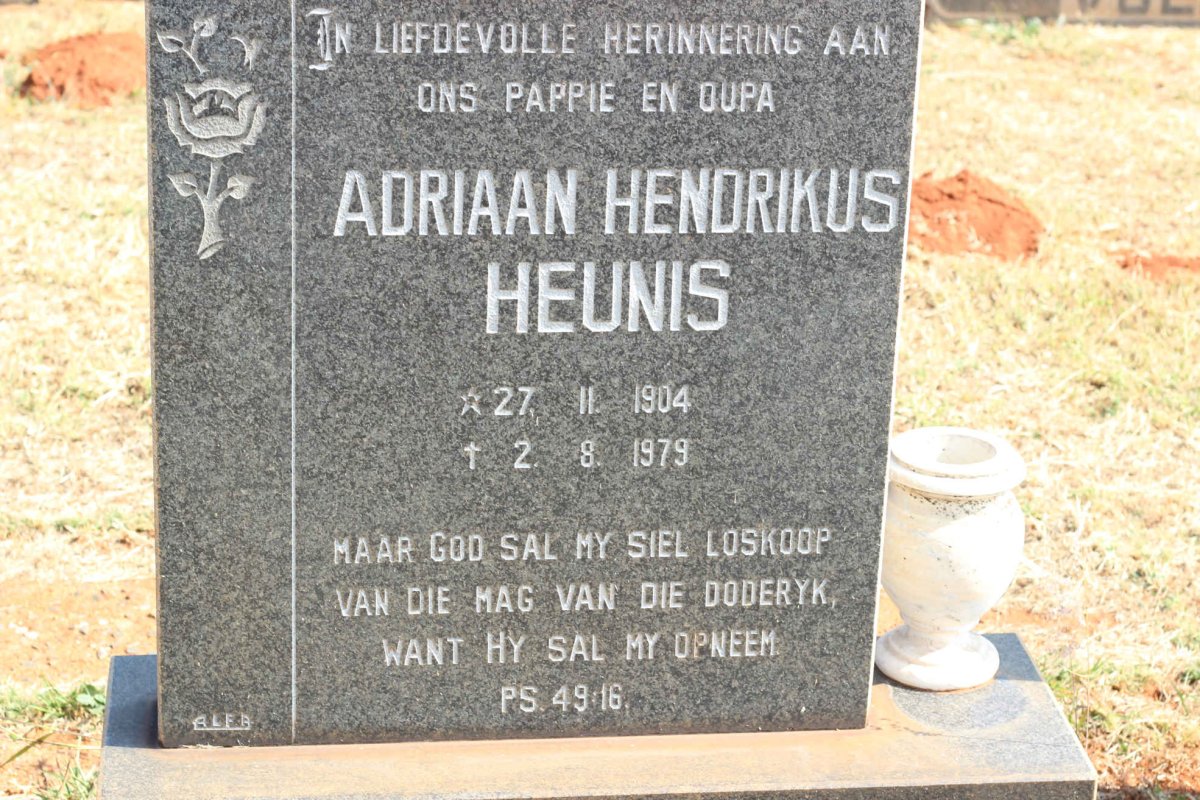 HEUNIS Adriaan Hendrikus 1904-1979