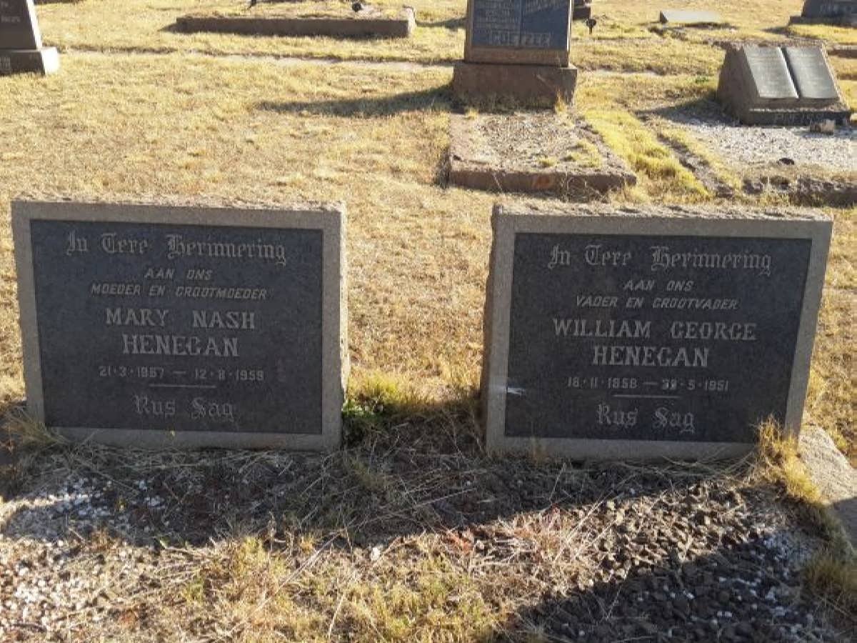HENEGAN William George 1858-1951 &amp; Mary Nash 1857-1959