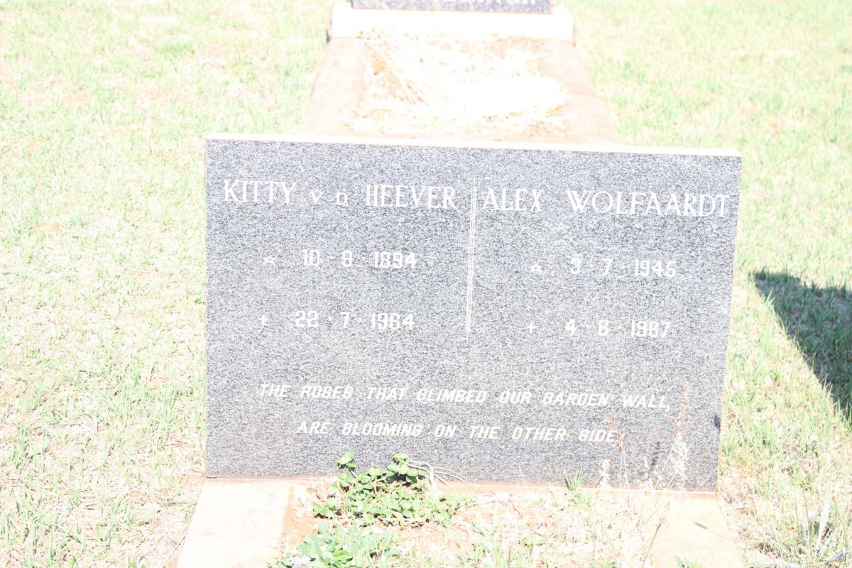HEEVER Kitty, v.d. 1894-1964 :: WOLFAARDT Alex 1945-1987