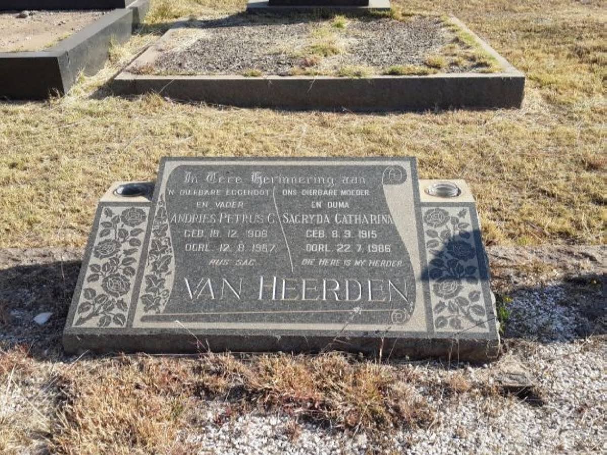 HEERDEN Andries Petrus C., van 1906-1967 &amp; Sagryda Catharina 1915-1986