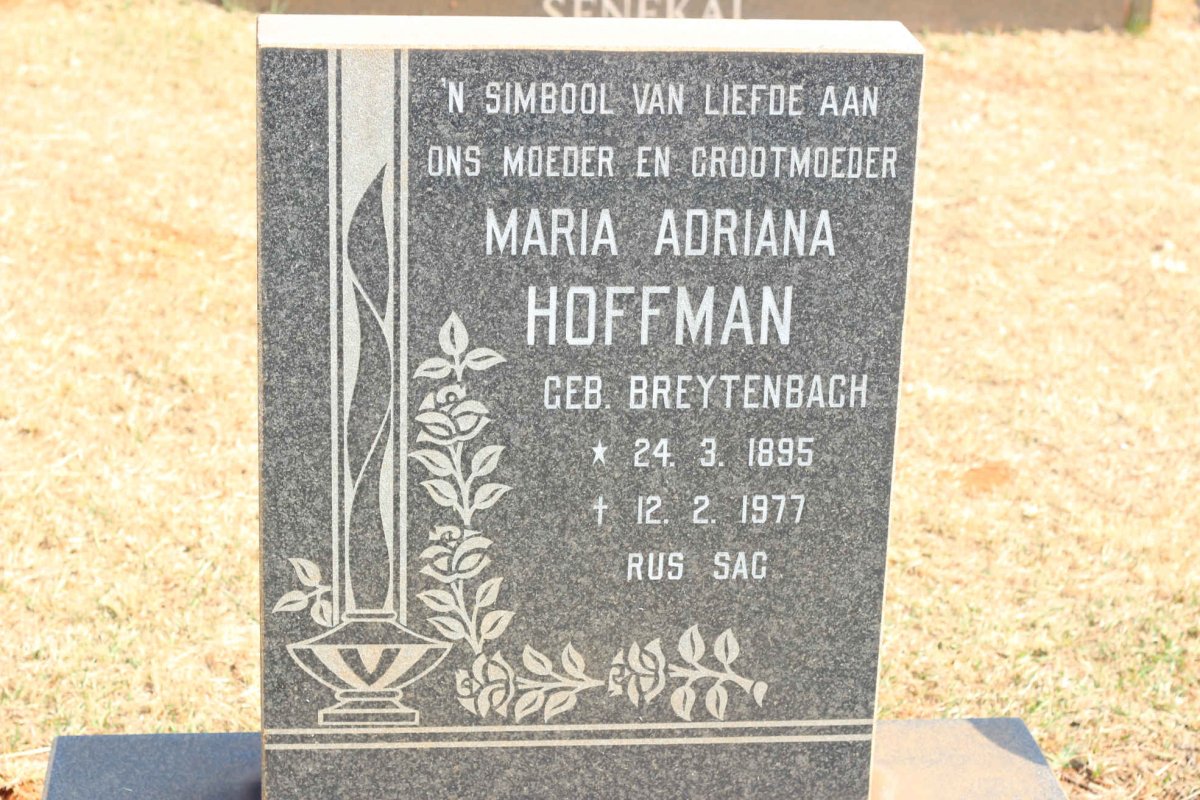 HOFFMAN Maria Adriana nee BREYTENBACH 1895-1977