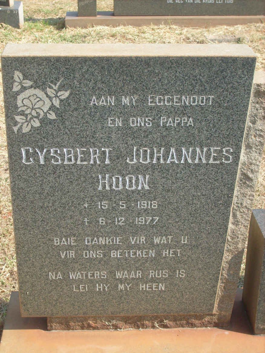 HOON Gysbert Johannes 1918-1977