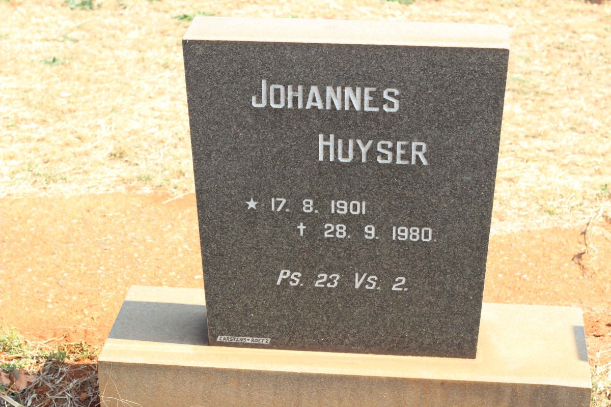 HUYSER Johannes 1901-1980