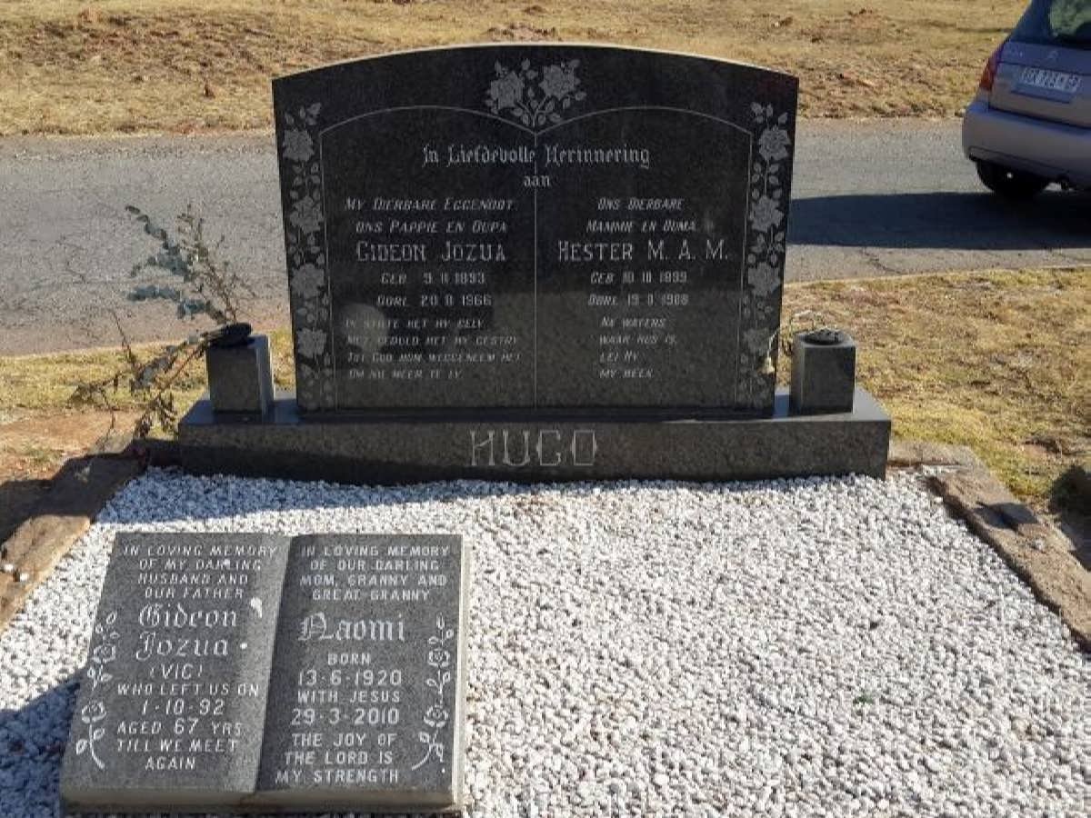 HUGO Gideon Jozua 1893-1966 &amp; Hester M.A.M. 1899-19?? :: HUGO Gideon Jozua -1992 &amp; Naomi 1920-2010