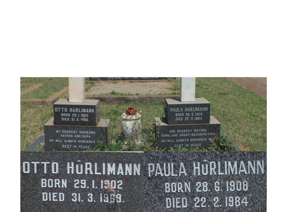 HURLIMANN Otto 1902-1969 &amp; Paula 1908-1984
