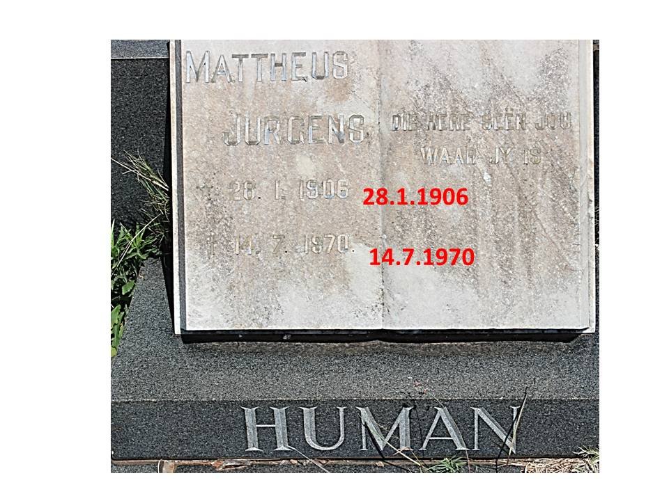 HUMAN Mattheus Jurgens 1906-1970