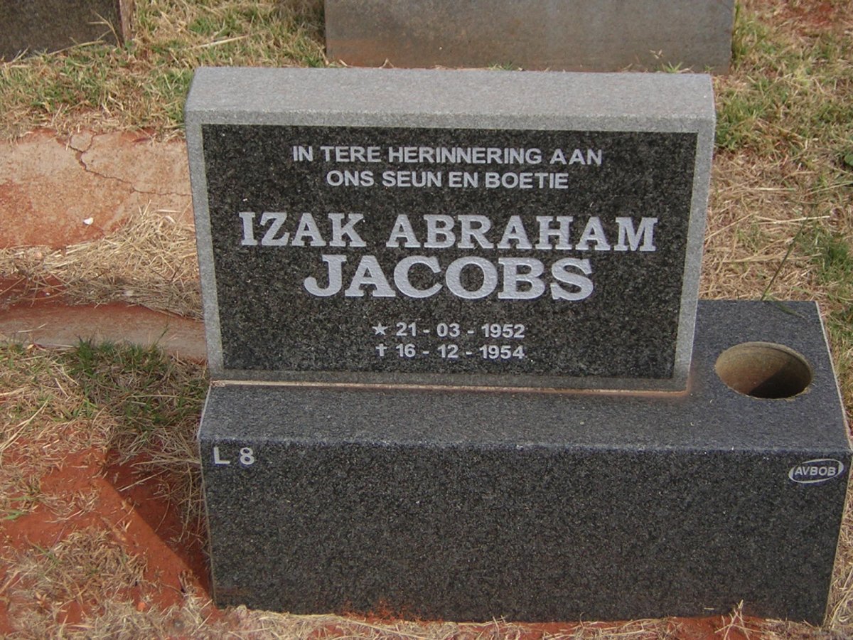 JACOBS Izak Abraham 1952-1954