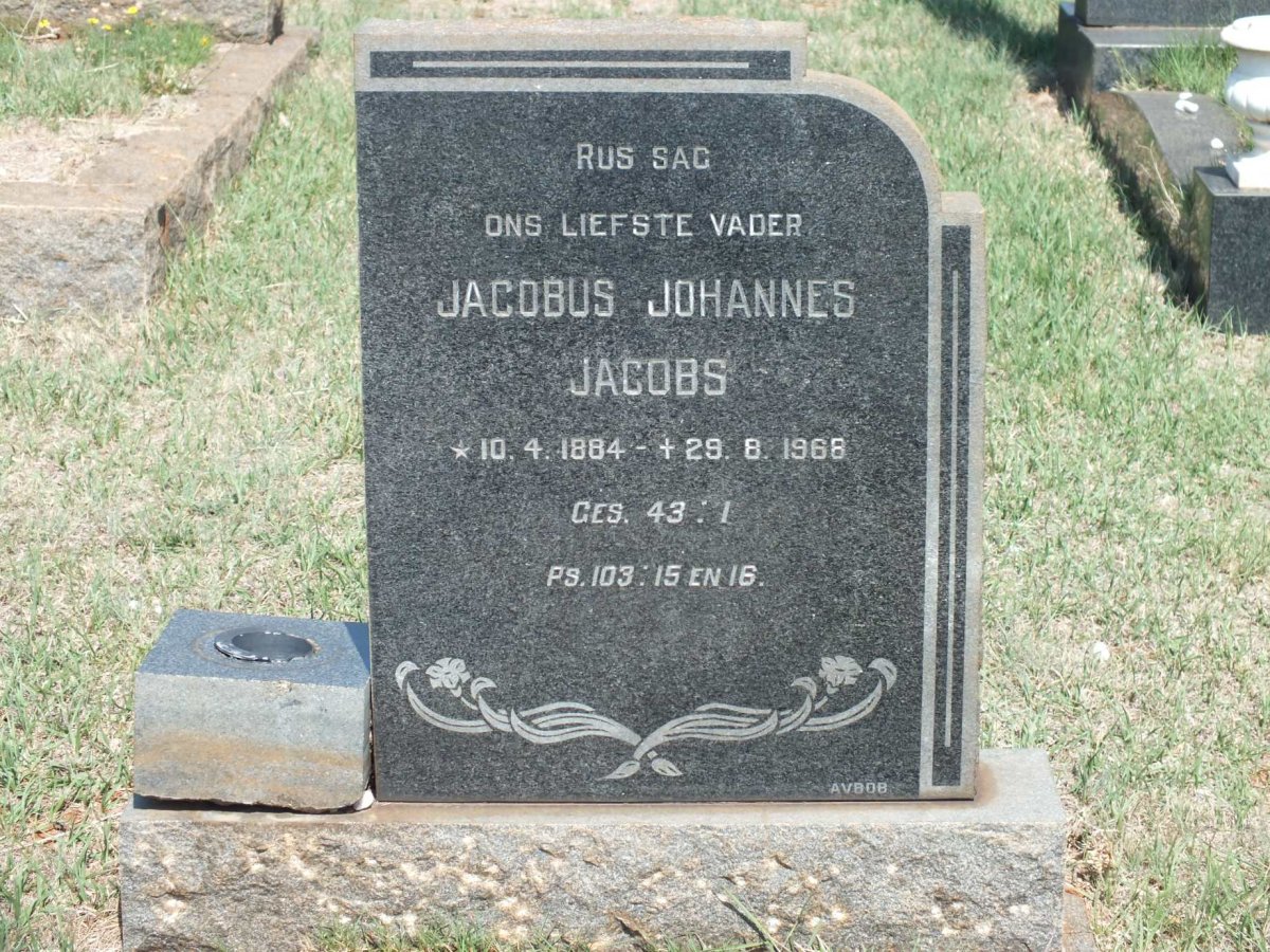 JACOBS Jacobus Johannes 1884-1966