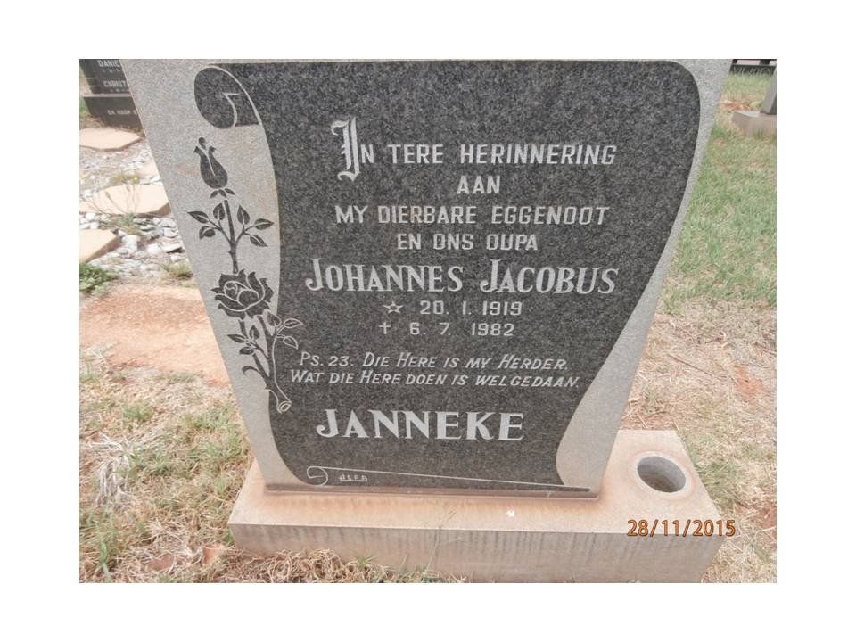 JANNEKE Johannes Jacobus 1919-1982