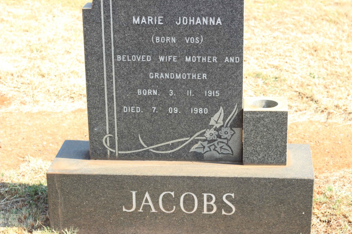 JACOBS Marie Johanna nee VOS 1915-1980