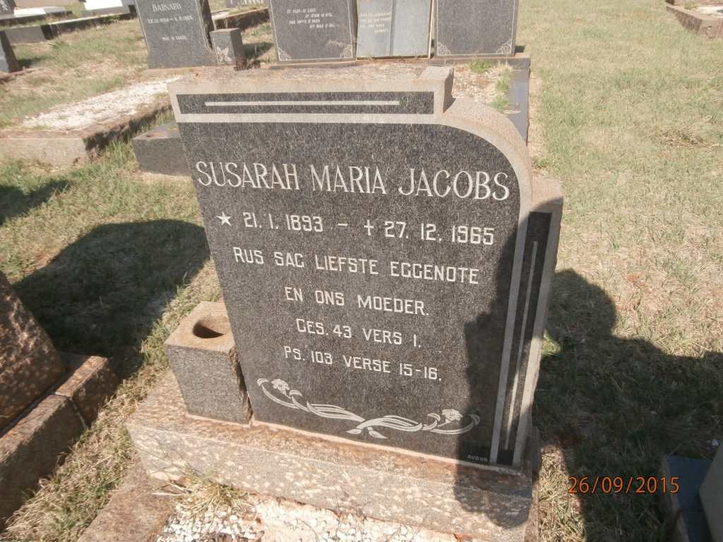 JACOBS Susarah Maria 1893-1965