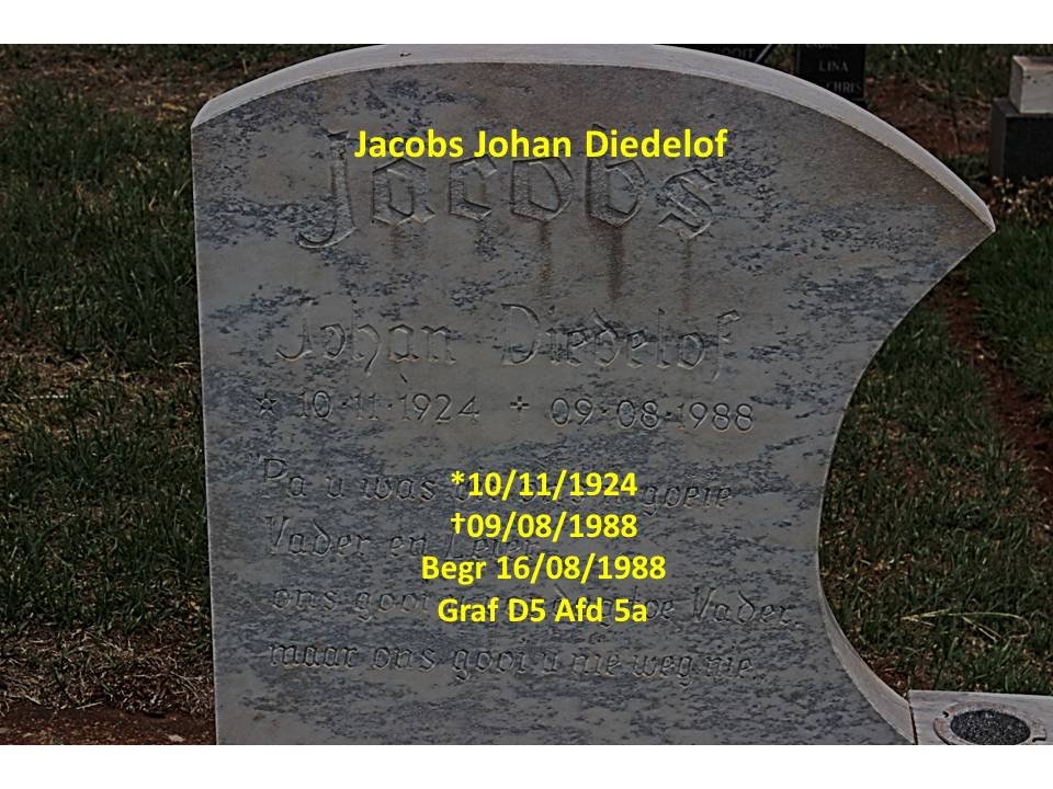 JACOBS Johan Diedelof 1924-1988