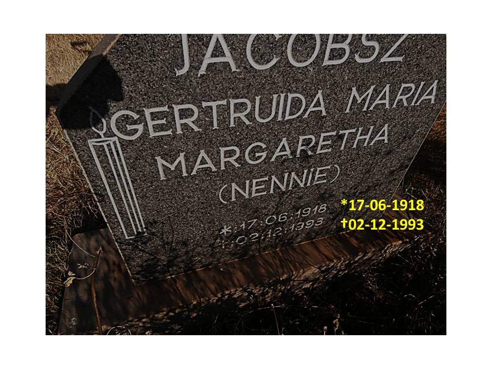 JACOBSZ Gertruida Maria Margaretha 1918-1993