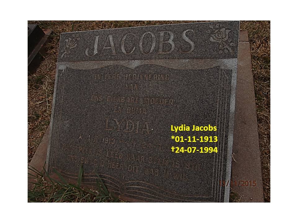 JACOBS Lydia 1913-1994