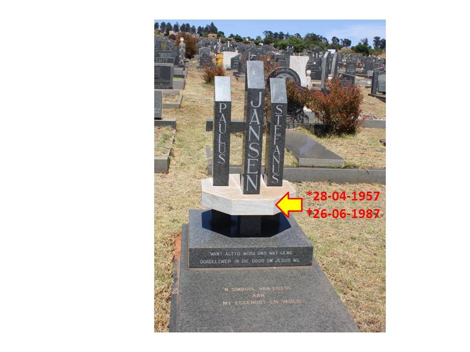 JANSEN Paulus Stefanus 1957-1987
