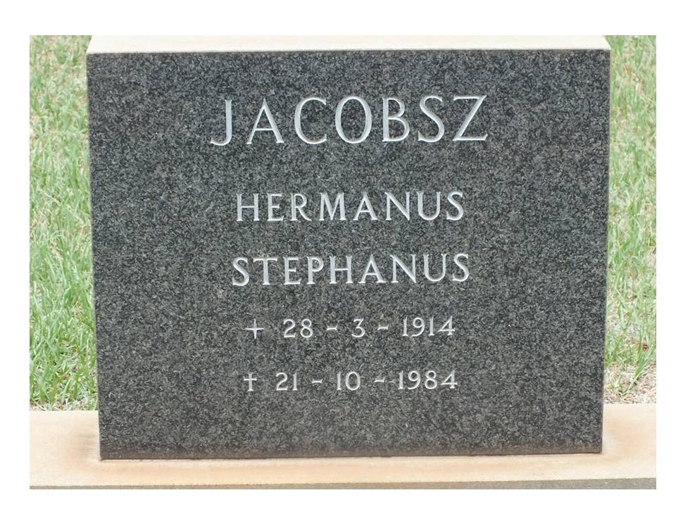 JACOBSZ Hermanus Stephanus 1914-1984