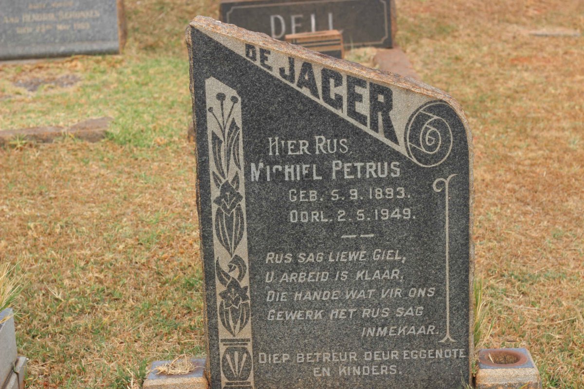 JAGER Michiel Petrus, de 1893-1949