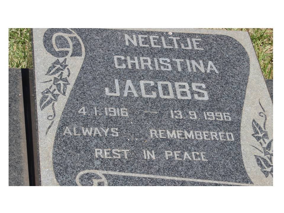 JACOBS Neeltje Christina 1916-1996