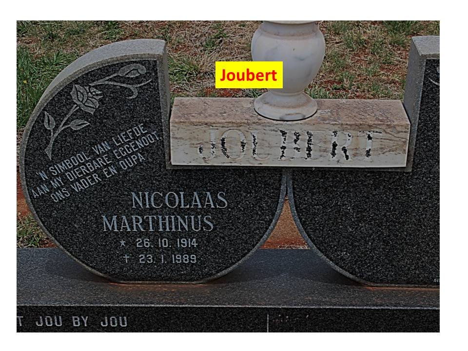 JOUBERT Nicolaas Marthinus 1914-1989