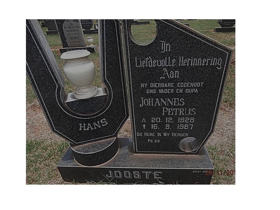 JOOSTE Johannes Petrus 1928-1987
