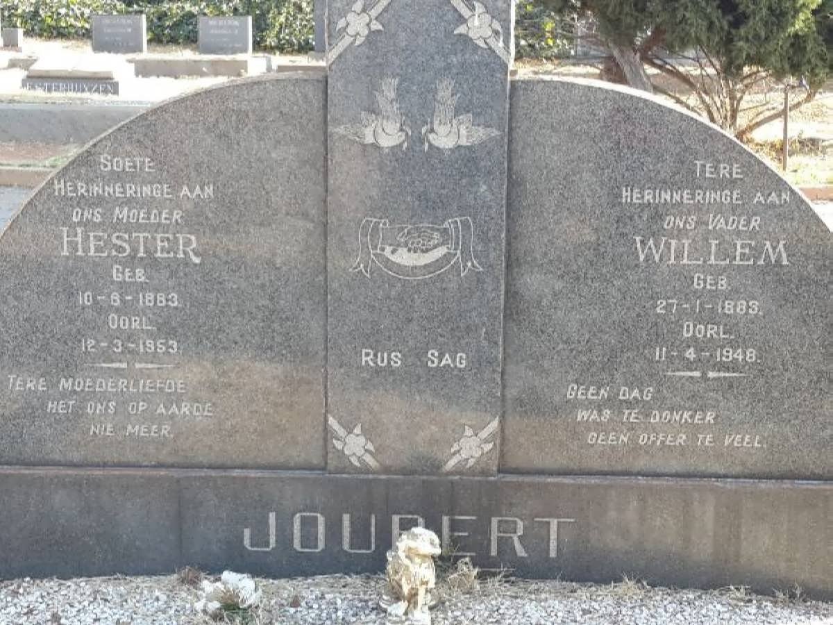 JOUBERT Willem 1883-1948 &amp; Hester 1883-1953