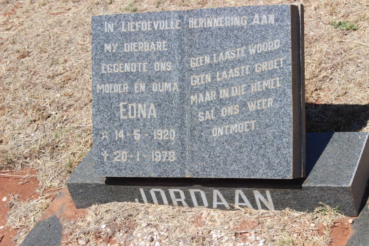 JORDAAN Edna 1920-1978