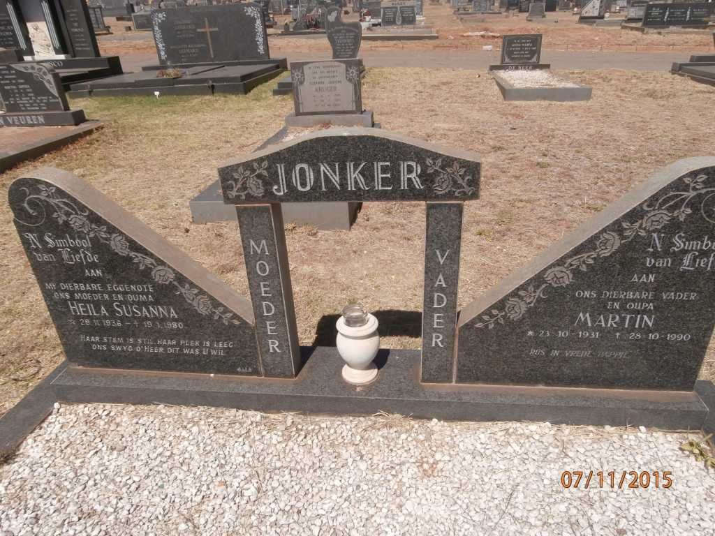 JONKER Martin 1931-1990 &amp; Heila Susanna 193?-1980