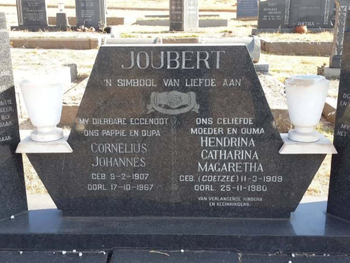 JOUBERT Cornelius Johannes 1907-1967 &amp; Hendrina Catharina Magaretha COETZEE 1909-1980