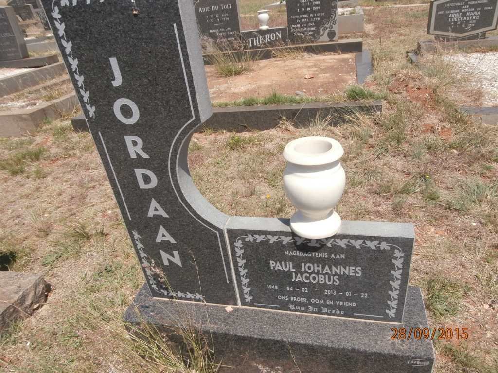 JORDAAN Paul Johannes Jacobus 1948-2013