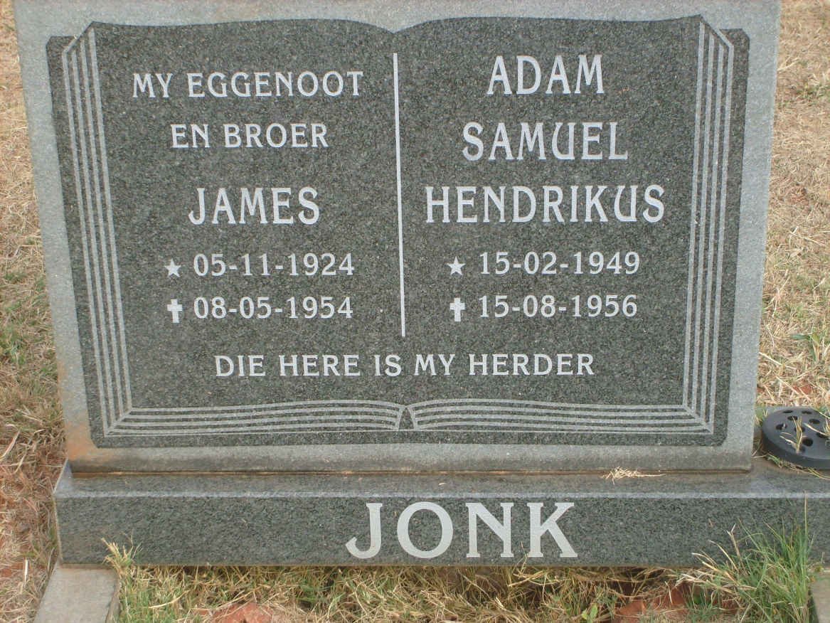 JONK James 1924-1954 :: JONK Adam Samuel Hendrikus 1949-1956